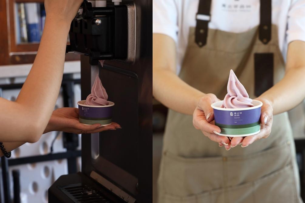 除了創意的砂鍋魚頭霜淇淋，經典人氣的薰衣草霜淇淋紫色香氣療癒味蕾。（圖／業者提供）