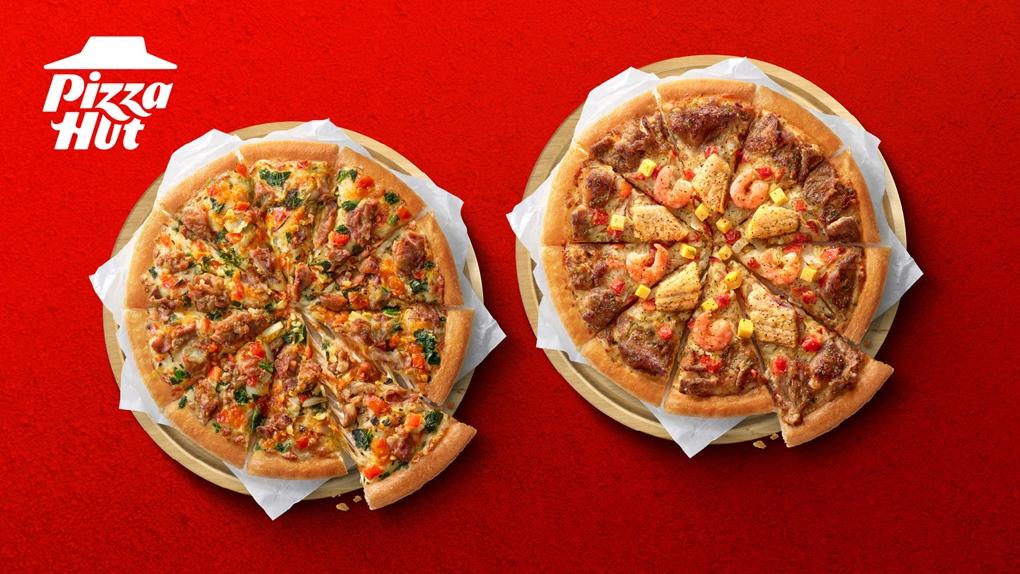 必勝客外送買大送小限時升級為買大送大，即日起至11月30日，個人比薩買一送一89元起，多種人氣口味任選。（圖／業者提供）