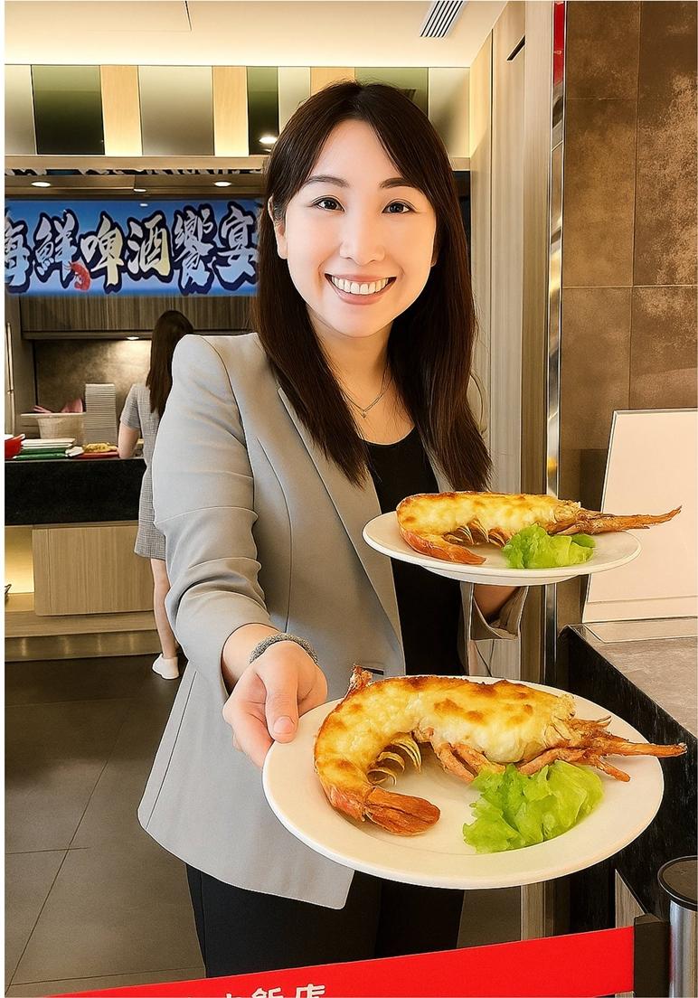 福容桃園機場捷運A8店田園西餐廳普發福利，11月30日前每週末六日福容家會員來店用餐，每位成人皆可免費享用一道香焗龍蝦料理。（飯店提供）