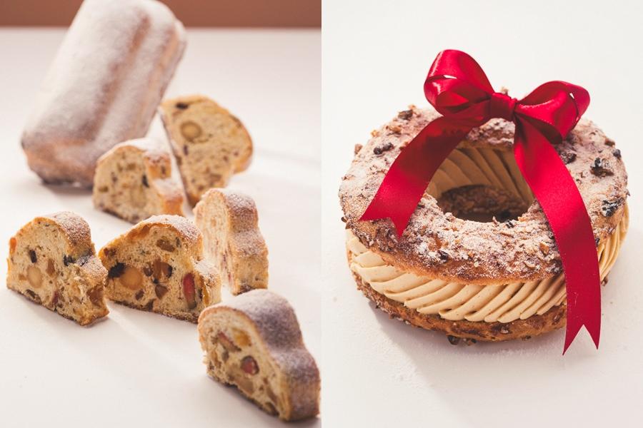 KANG Artisan Bakery德式史多倫450元（左），K–布列斯特1,080元（右）。兩款新品僅販售至2026年1月31日。（圖／品牌提供）