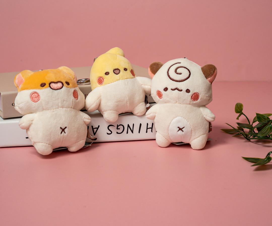 絨毛鑰匙圈340元／款。