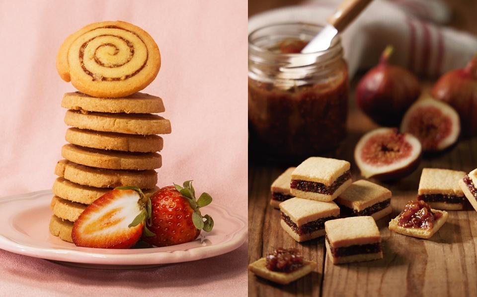 Aunt Stella詩特莉推出應景的「草莓捲心餅乾」和「無花果迷你酥」。（品牌提供）