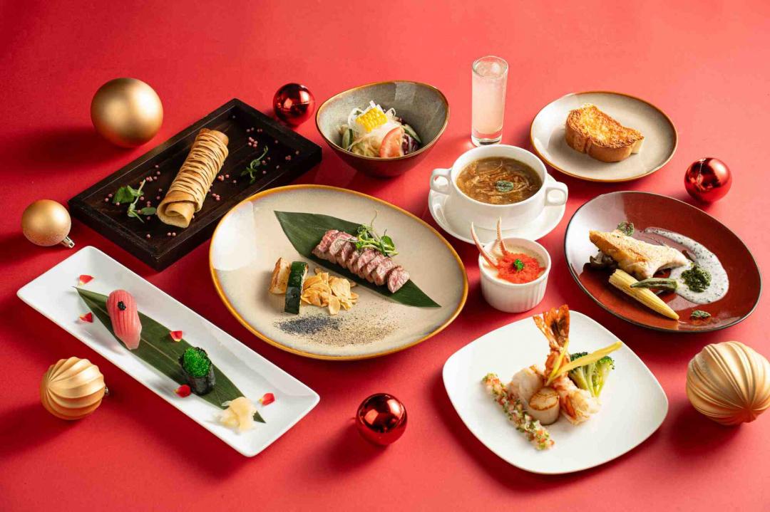 台南大員皇冠推出耶誕日本料理、鐵板燒。（業者提供）