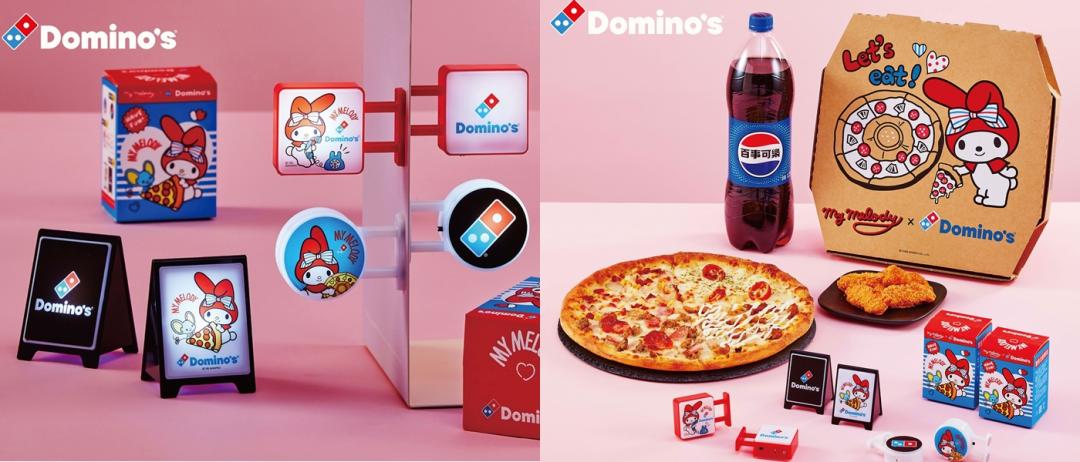 達美樂推出美樂蒂聯名迷你招牌燈盲盒，3款造型隨機解鎖，購買「夢幻閃耀套餐」即可入手。（品牌提供）