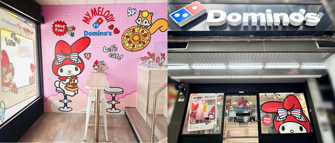 達美樂披薩「內湖店」限時打造超吸睛美樂蒂打卡牆讓人萌心大發。（品牌提供）