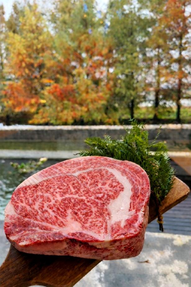 「尊榮・和牛海陸套餐」內含日本A5和牛肋眼，細緻如雪的油花，均勻鋪展在柔嫩肉質之中，入鍋輕涮，脂香緩緩化開，肉汁甘甜、口感綿密。（業者提供）