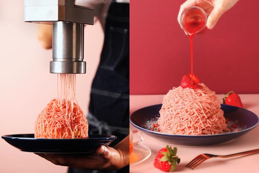 草莓蒙布朗薄鬆餅449元/套餐（附2杯160元飲料）」限期回歸。（品牌提供）