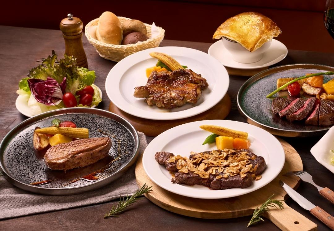 TOK牛排屋提供多樣主餐，搭配舒活自助吧吃到飽398元起。（品牌提供）