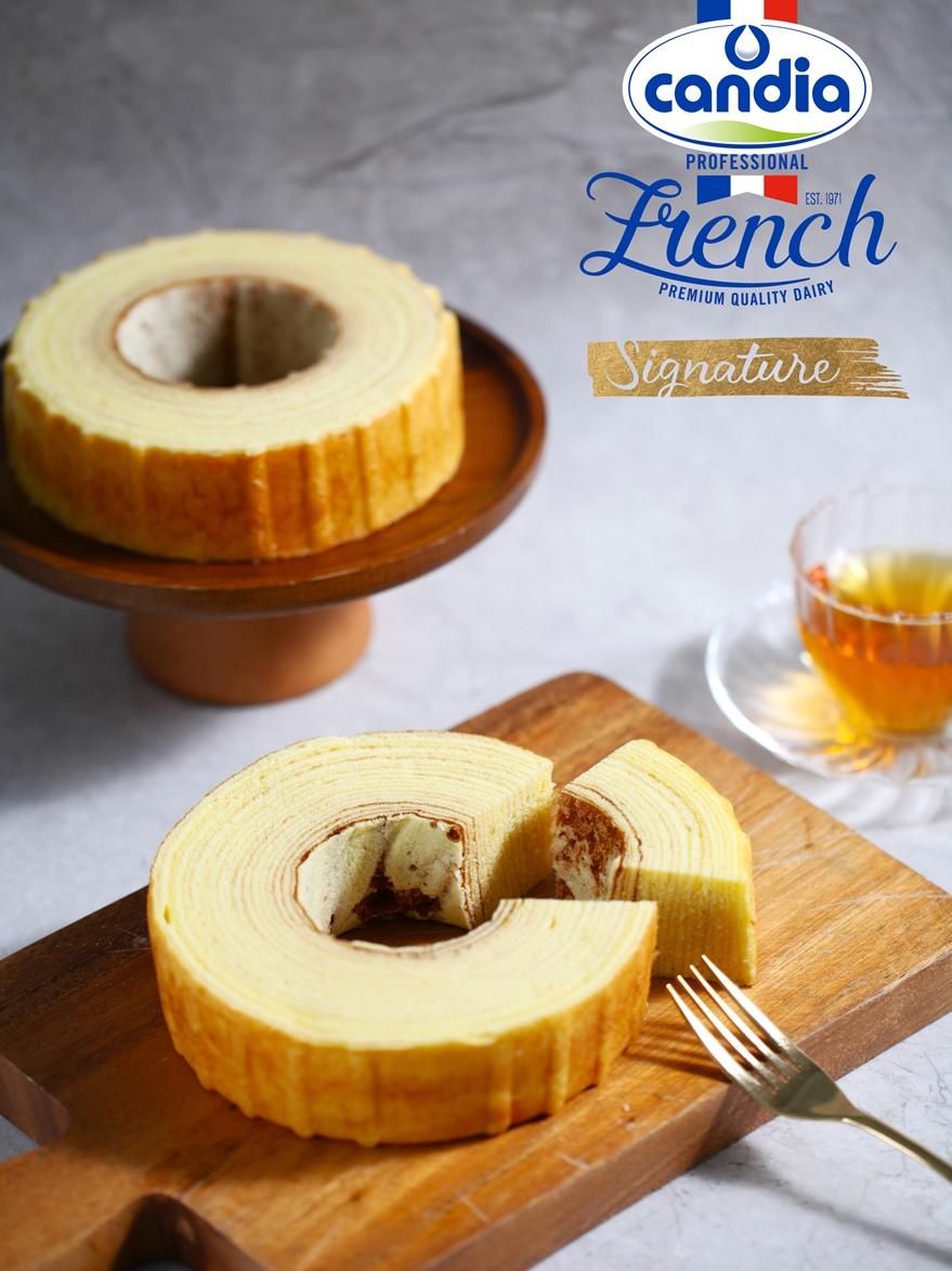 Brillante Pâtisserie星忱甜點攜手Candia肯迪雅奶油打造春節限定的經典年輪。（品牌提供）