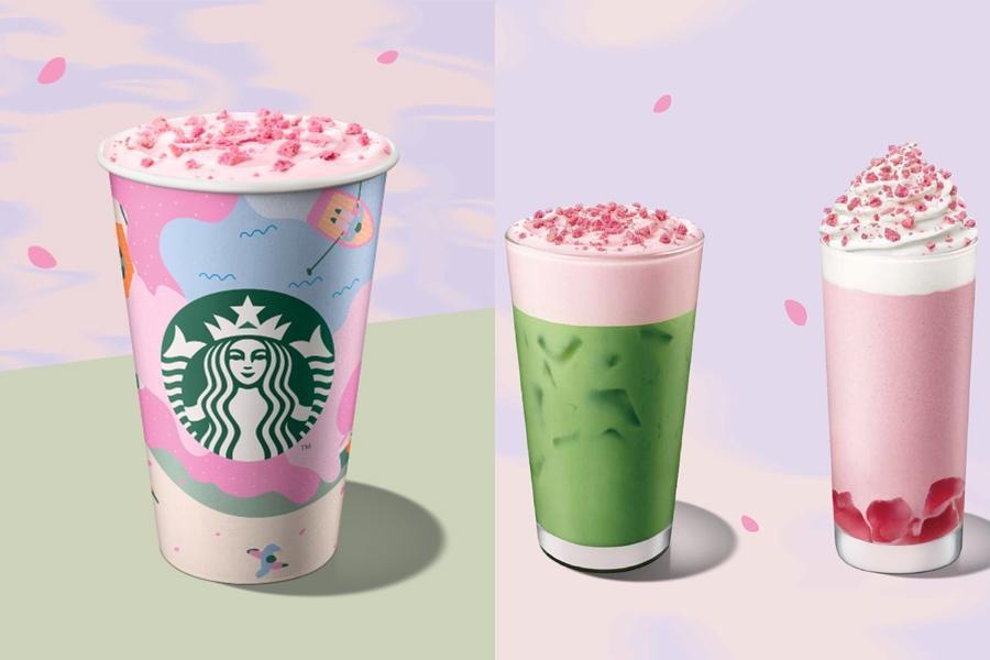 星巴克推出「迎接連假出遊去 好友分享日」買一送一優惠活動，包括春櫻季節主打的兩款夢幻飲品「粉紅草莓風味星冰樂」、「草莓風味抹茶那堤」或咖啡拿鐵都能免費多一杯。（品牌提供）