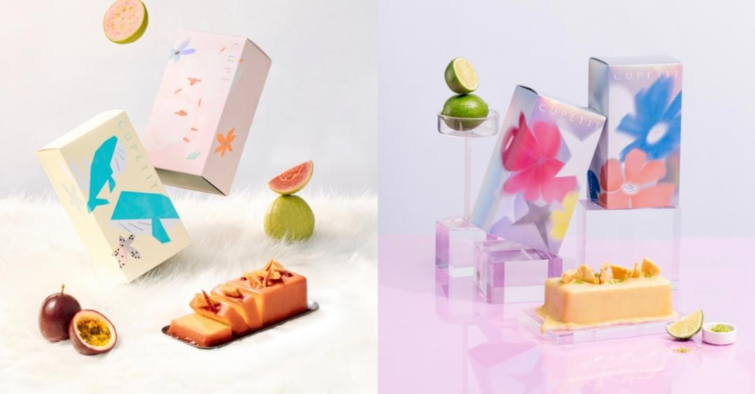 法式精品甜點CUPETIT卡柏蒂推出全新大人系彌月禮盒，右為「初見系列」，左為「擁抱系列」。（品牌提供）