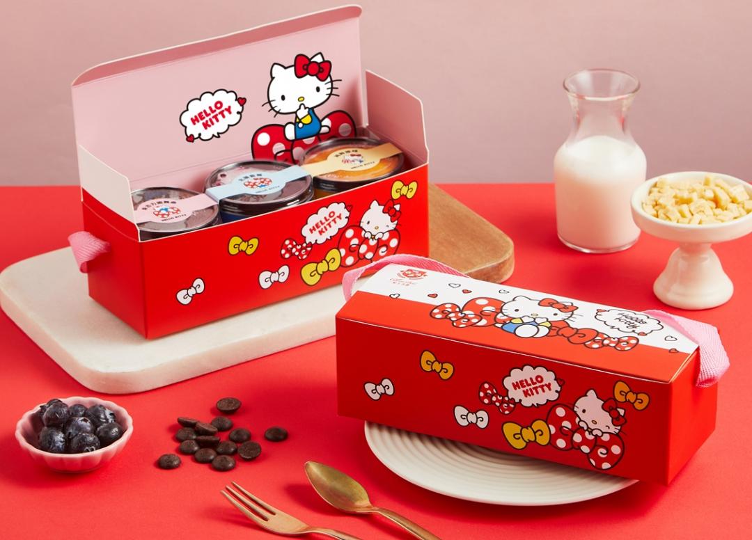 起士公爵同步推出「Hello Kitty 小小公爵杯子乳酪蛋糕」3入組合。（品牌提供）