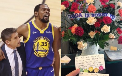 NBA》杜蘭特傷退時歡呼 加拿大球迷送花向勇士道歉