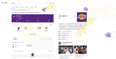 NBA》湖人奪冠封王 Google搜尋引擎藏彩蛋