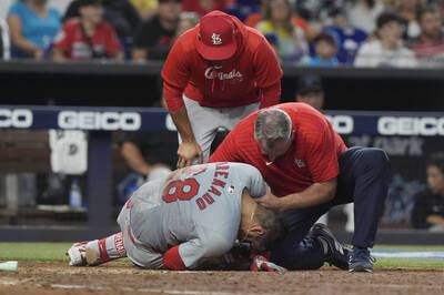 MLB》遭152公里伸卡球K中手肘 紅雀強打艾倫納多坦言有點擔憂