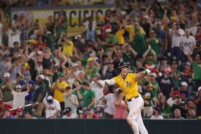 MLB》運動家23歲新星延長賽敲再見安 單場猛打賞助隊擊敗勇士