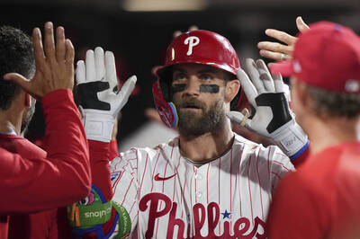 MLB》哈波超大號雙響砲締隊史首見紀錄 費城人4轟擊退水手奪2連勝 MLB》哈波超大號雙響砲締隊史首見紀錄 費城人4轟擊退水手奪2連勝