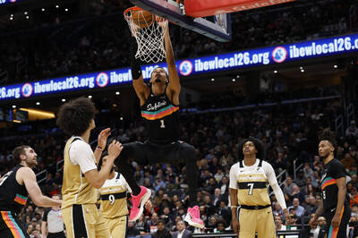 NBA》斑馬替補繳雙十 福克斯砍27分率馬刺輕取爐主巫師收3連勝