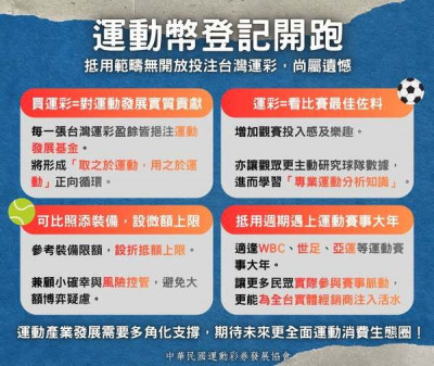 體壇》運動幣開放登記 運彩發展協會盼未來運彩能納入適用範圍