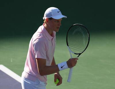 P:2:網球》辛納挺進印地安泉16強 大師賽96勝追平義大利紀錄