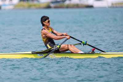 全大運划船》輔大林暐哲克服賽前低潮 輕量級單人雙槳艇二連霸