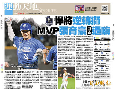 悍將逆轉獅 MVP張育豪自省過嗨