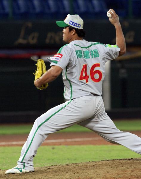 陽建福今宣告行使FA權利，是史上第1個投入自由市場的中職選手。（本報資料照，記者王敏為攝）