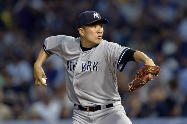 田中將大輸球,一籮筐的紀錄通通中斷,包括開季6連勝、美日職棒3年來連續先發42場未吞敗、其中獲34連勝。(法新社) 田中將大輸球,一籮筐的紀錄通通中斷,包括開季6連勝、美日職棒3年來連續先發42場未吞敗、其中獲34連勝。(法新社)