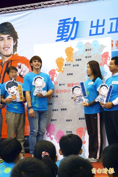 陽岱鋼在董氏基金會安排下前進校園,現身北市東門國小分享抗壓經驗談。(記者郭羿婕攝) 陽岱鋼在董氏基金會安排下前進校園,現身北市東門國小分享抗壓經驗談。(記者郭羿婕攝)