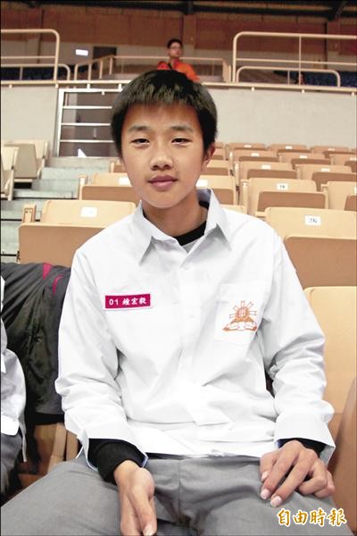 鍾宏毅、桃園大崗國中、國一生(記者林宗偉攝) 鍾宏毅、桃園大崗國中、國一生(記者林宗偉攝)