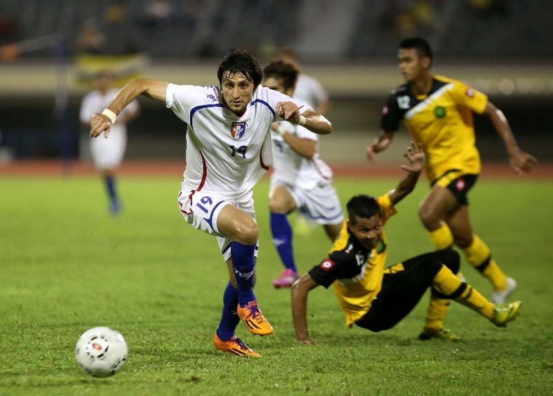 朱恩樂是台灣隊在第1輪逆轉汶萊的功臣。（取自足協）