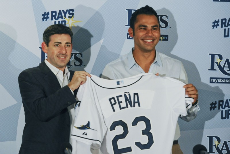 37歲的潘尼亞與光芒簽下一日合約後退休。（美聯社）