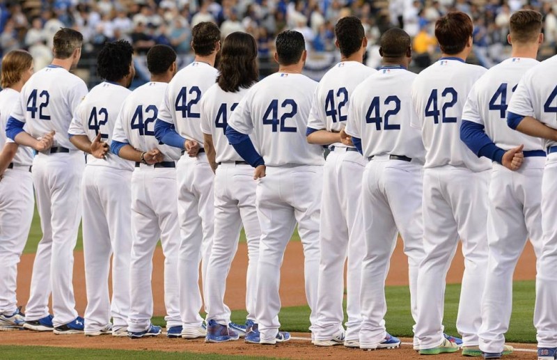 羅賓森日當天，所有球員都會穿著42號球衣出賽。（資料照，USA Today Sports）