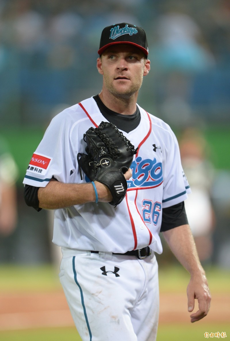 史密斯今天狂失9分（8責失），期末考岌岌可危。（記者林正堃攝）