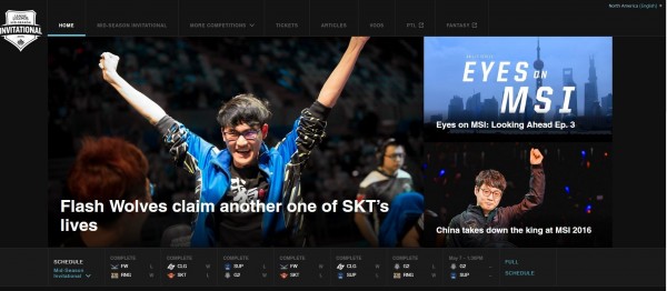 閃電狼的絕佳表現讓他們登上美國英雄聯盟電競的官網首頁。（圖片擷取自《lol esport》）