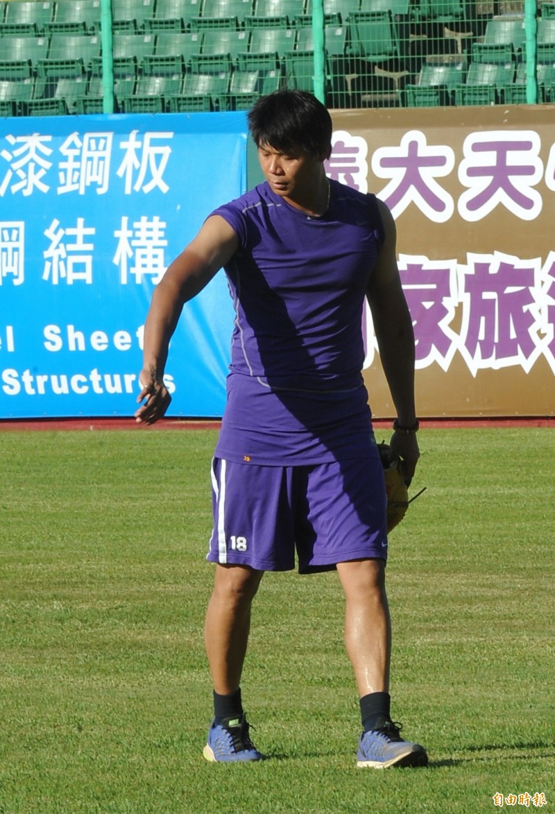 義大犀牛投手倪福德。（記者黃志源攝）