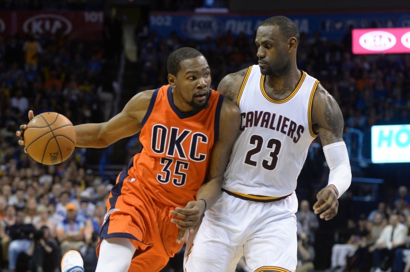 詹姆斯樂見杜蘭特改當勇士。（資料照，USA Today Sports）