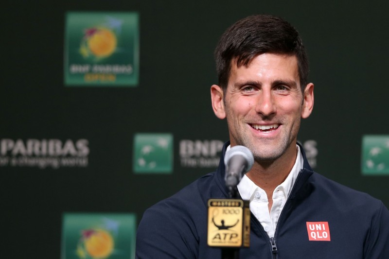 喬科維奇昨日在印第安泉賽接受採訪。（法新社）