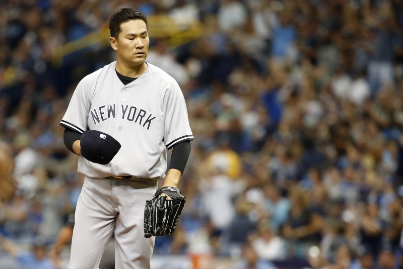 田中將大先發2.2局被KO。（USA Today Sports）