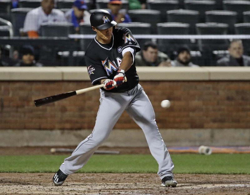 陳偉殷擊出大聯盟首安。（美聯社）