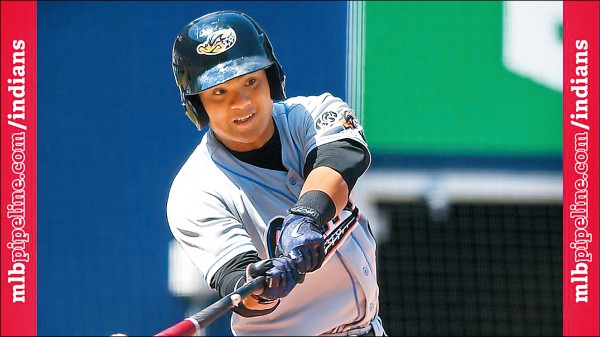 張育成名列印地安人新秀第10名，目前敲出全隊最多16轟。（取自印第安人2A Akron RubberDucks推特）