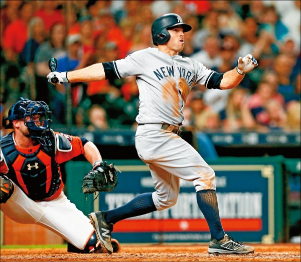 洋基賈納昨用滿貫砲轟垮太空人。（法新社）