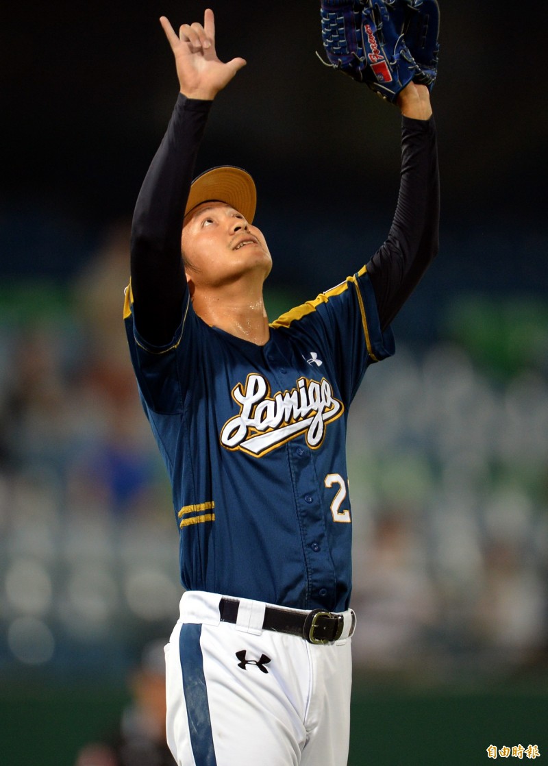 陳禹勳生涯50中繼、50救援，中職史上第一人。（記者林正堃攝）