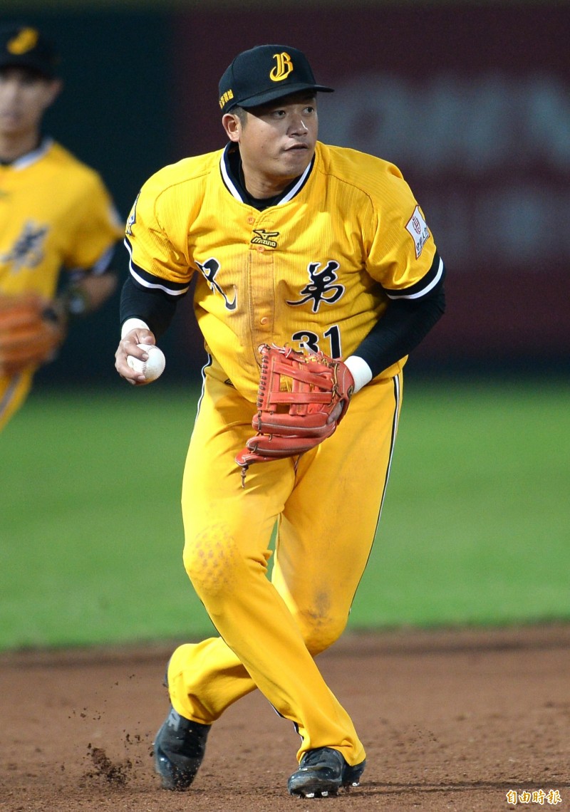 陳江和安打。（記者林正堃攝）
