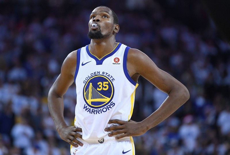 因大腿拉傷缺席三戰，杜蘭特今天復出力拼生涯兩萬分里程碑。（資料照，法新社）