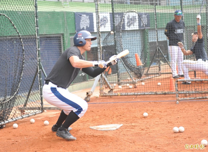 Lamigo桃猿春訓，野手詹智堯。（記者黃志源攝）