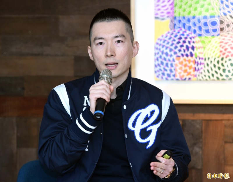 富邦悍將領隊蔡承儒。（記者廖振輝攝）