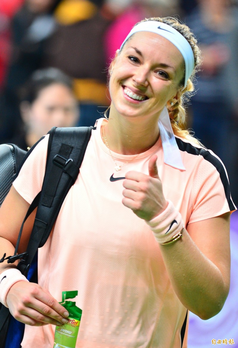 德國選手莉絲姬擊敗羅馬尼亞選手妮古拉絲庫晉級四強。（記者王藝菘攝）
