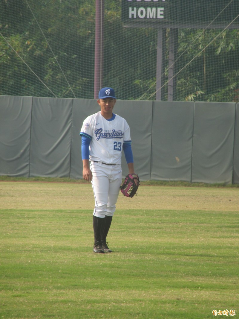 富邦悍將新人楊晉豪。（記者林宥辰攝）