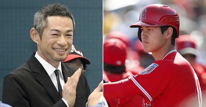 大谷翔平（右）有望對決鈴木一朗（左）。（資料照）